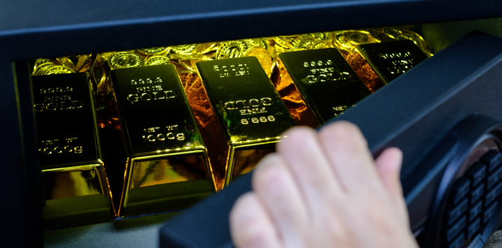Gold bars in safe